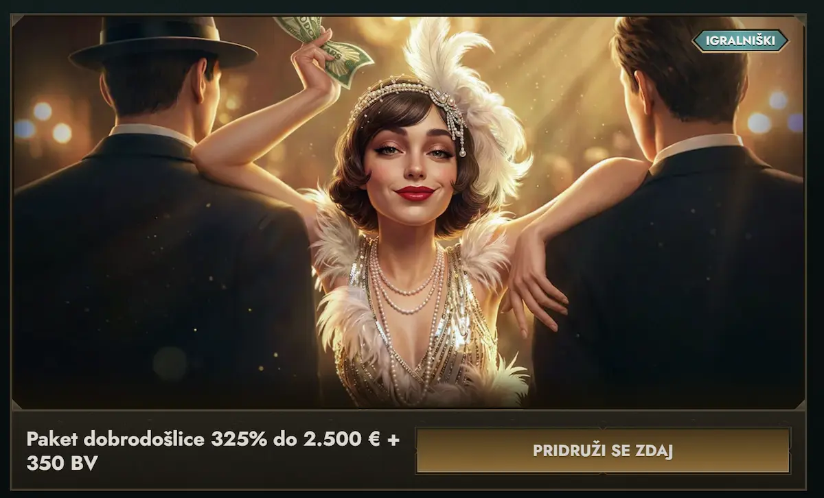 Dolly Casino paket dobrodoslice 325 odstotkov do 2500 eur 350 brezplacnih vrtljajev Slovenija bonus kazino