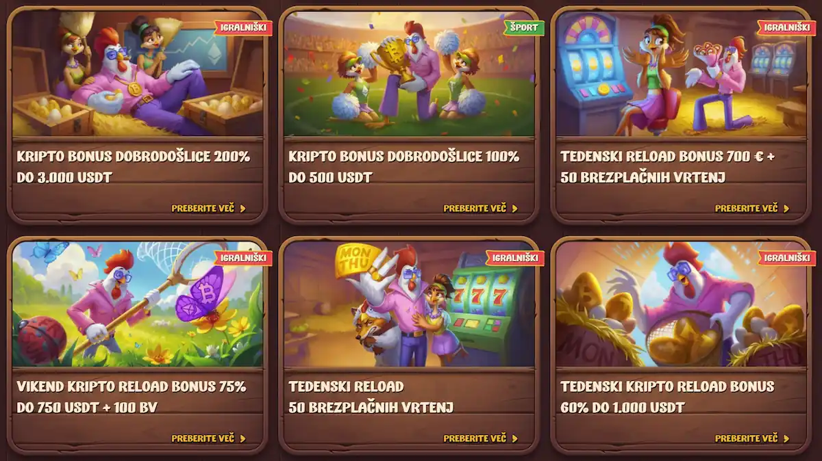 Roostino Casino bonusi in promocije Slovenija kripto bonus reload brezplacni vrtljaji online casino