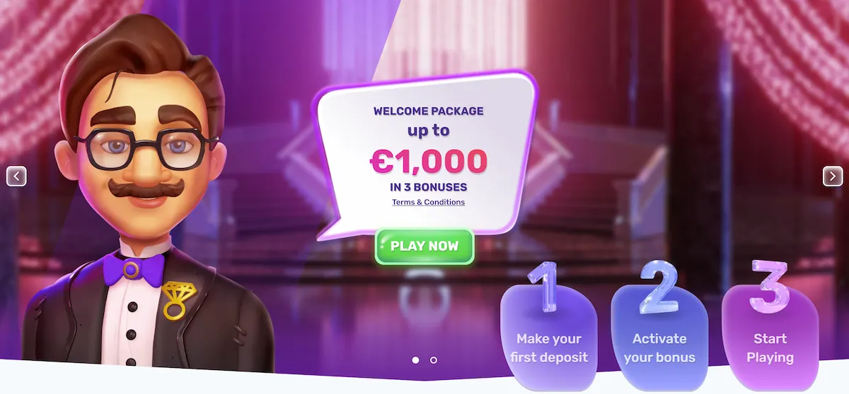 Bonus dobrodošlice v Slots Palace casino do 1000 EUR in tri uvodne ponudbe za nove igralce